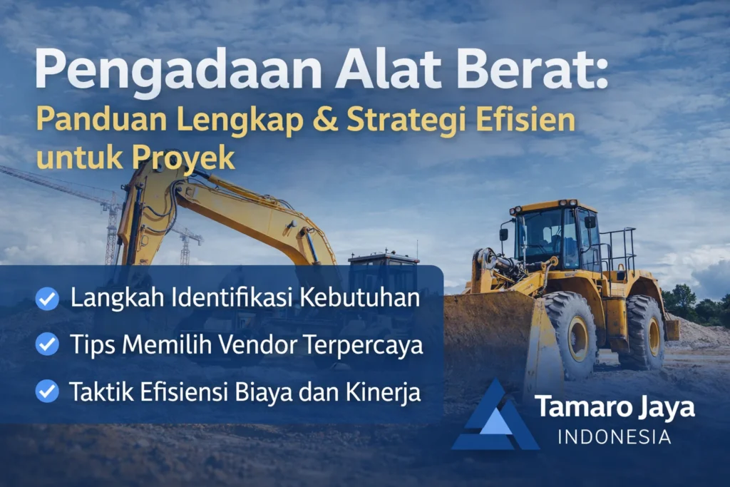 Pengadaan alat berat untuk proyek pemerintah dengan vendor terpercaya Tamaro Jaya Indonesia