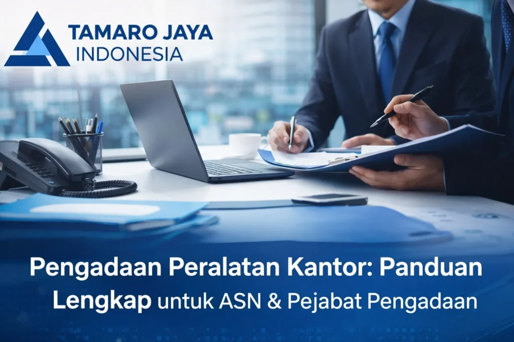 Ilustrasi proses pengadaan peralatan kantor di lingkungan instansi pemerintah