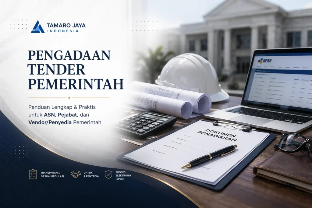 Ilustrasi pengadaan tender pemerintah untuk ASN dan penyedia dalam proses lelang proyek melalui sistem elektronik SPSE